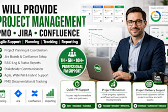 provide project management, pmo, jira and confluence support