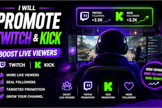 promote kick channel kick live stream viewers promotion kick followers or subs