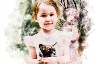 draw realistic watercolor portrait hand drawing illustration