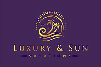 create modern luxury travel, resort or vacation logo or any graphics design