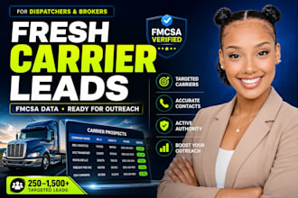 provide fresh fmcsa trucking leads for dispatchers and brokers