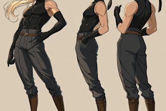 draw character sheet for your character, furry
