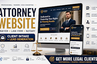 attorney website lawyer, law firm website with client intake and lead generation