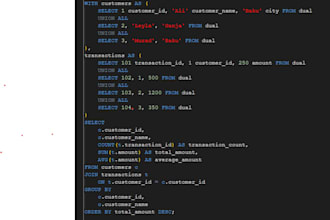 write sql queries and pl sql procedures for oracle