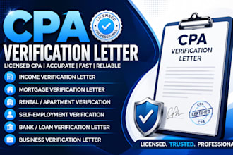provide a licensed tax preparer or CPA verification letter