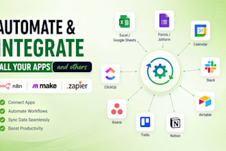 integrate excel spreadsheet, forms, jotform, calendar, slack, airtable, trello