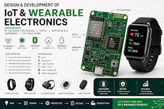 design rf antenna pcb, esp32, nrf52840 ble hardware, iot and wearable electronic