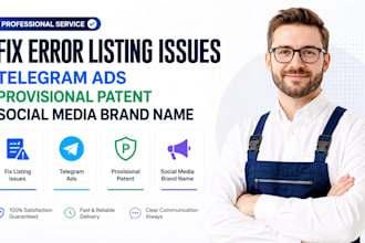 fix error listing issues telegram ads provisional patent social media brand name