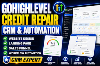 setup gohighlevel credit repair crm automation gohighlevel finance sales funnel