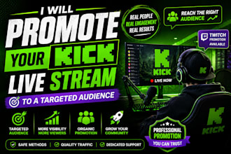 promote your kick live stream to a targeted audience