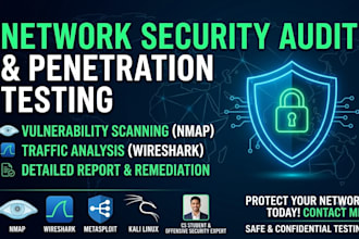 perform network penetration testing and security assessment