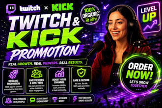 boost your twitch and kick channel growth with organic promotion