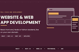 develop full stack website and web application in react and node js
