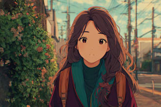 draw original character and anime background