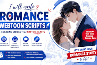 write manga, comic, webtoon and romance webtoon scripts