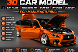3d car model car parts widebody kit bumper interior car body for manufacturing