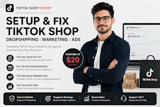 setup tiktok shop fix tiktok dropshipping tiktok shop marketing, tiktok shop ads
