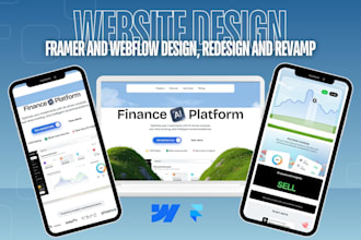 design, redesign and framer website and webflow website