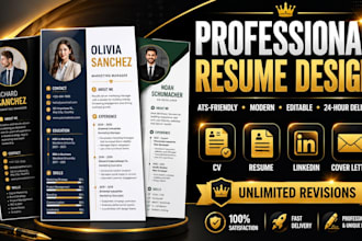 make professional resume, ats resume , resume deign , cv