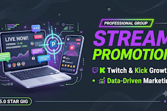 do organic twitch and kick promotion for channel growth