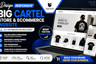 design responsive big cartel store  ecommerce website seo optimization