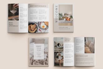 create canva airbnb welcome book, vacation rental guidebook and guest manual