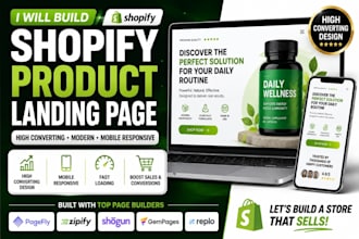 build shopify product landing page, pagefly, zipify, shogun, gempages, replo