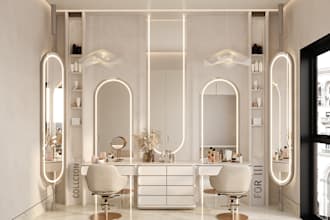 3d beauty salon interior design barbershop spa massage room tattoo studio makeup