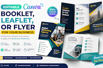create an editable canva booklet, leaflet, or flyer for your business