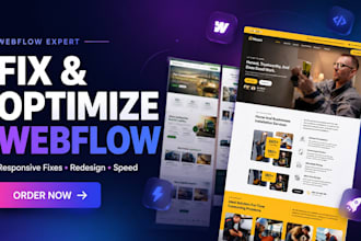 fix responsive, redesign or optimize your webflow website issues quickly