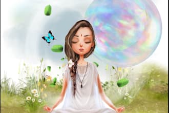 create digital illustrations and watercolour
