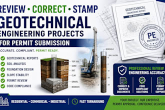 review, correct and stamp your geotech engineering project for permit submission