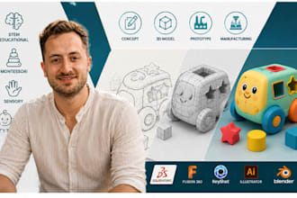 design stem educational, montessori, sensory toy, baby toy and cad prototype