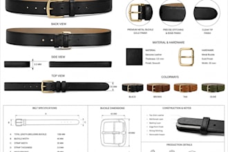 make custom leather belts and create factory ready belt tech packs