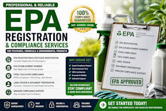 handle epa registration and compliance for pesticides, chemicals and business