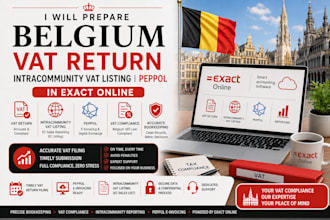 prepare belgium vat return, intracommunity vat listing, peppol in exact online