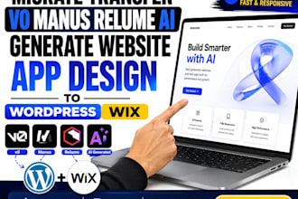 migrate transfer v0 manus relume ai generate website app design to wordpress wix