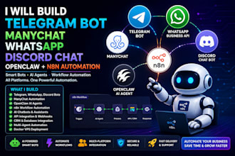 build telegram bot manychat automation whatsapp discord chat openclaw n8n flow