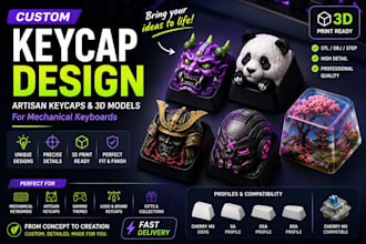 design a custom artisan keycap and 3d printable mechanical keyboard keycap