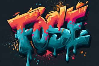 design awesome logo on graffiti tags style