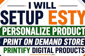 setup esty personalize product print on demand store printify digital products