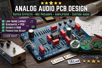 analog audio pcb design for guitar effects,mic preamp,amplifier and audio device