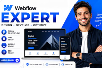 design responsive webflow website, figma to webflow and cms