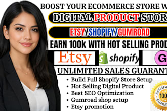 create professional canva digital products for etsy, shopify and gumroad