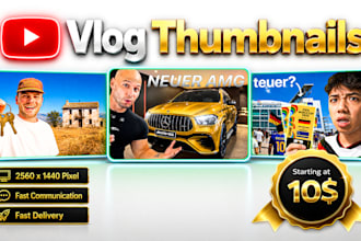 design eye catching vlog youtube thumbnails