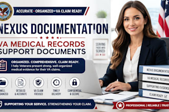 organize nexus documentation format VA medical records support documents