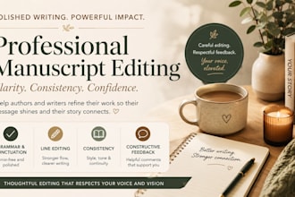 provide a line edit of your novel, book or manuscript