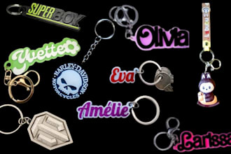 design custom 3d keychain, logo, nameplate badge bookmark in 3mf multicolor file