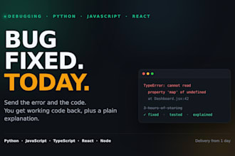 fix bugs and errors in your python, javascript or react code