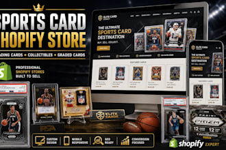 design sports card store, trading card store, shopify store collectibles website